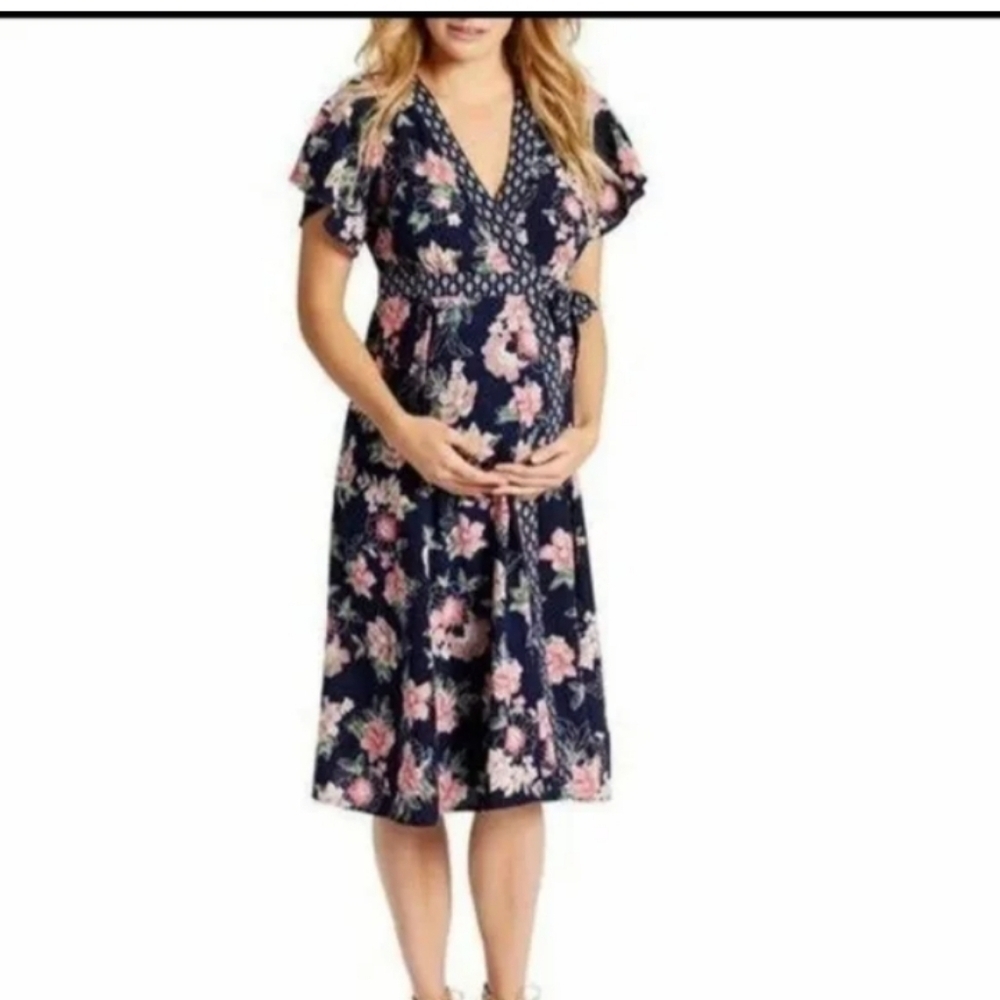 Jessica Simpson Wrap Floral Kimono  Dress Sz-XL